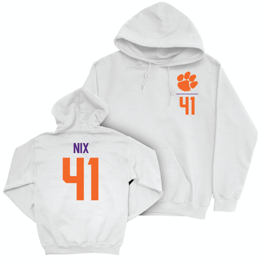 Clemson Football White Logo Hoodie  - Caleb Nix