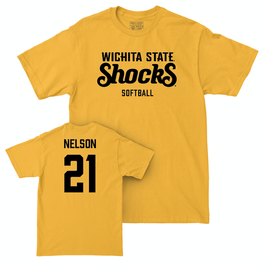 Wichita State Softball Gold Shocks Tee  - Krystin Nelson