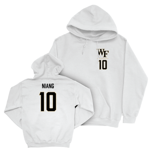 Wake Forest Men's Soccer White Logo Hoodie - Babacar Niang