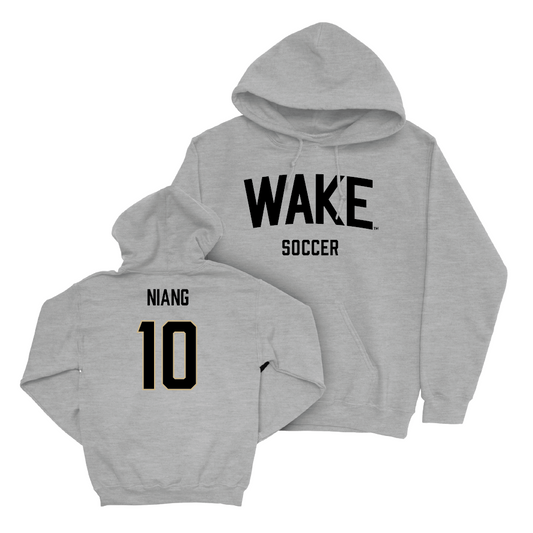 Wake Forest Men's Soccer Sport Grey Wordmark Hoodie - Babacar Niang