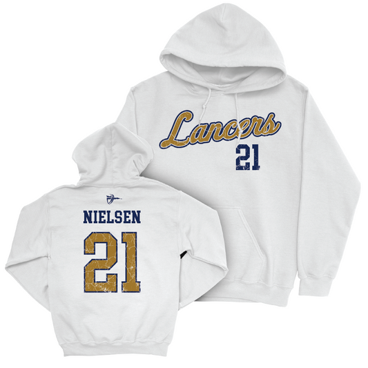 CBU Women's Water Polo White Script Hoodie  - Amber Nielsen