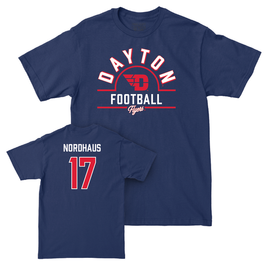 Dayton Football Navy Arch Tee - Noah Nordhaus