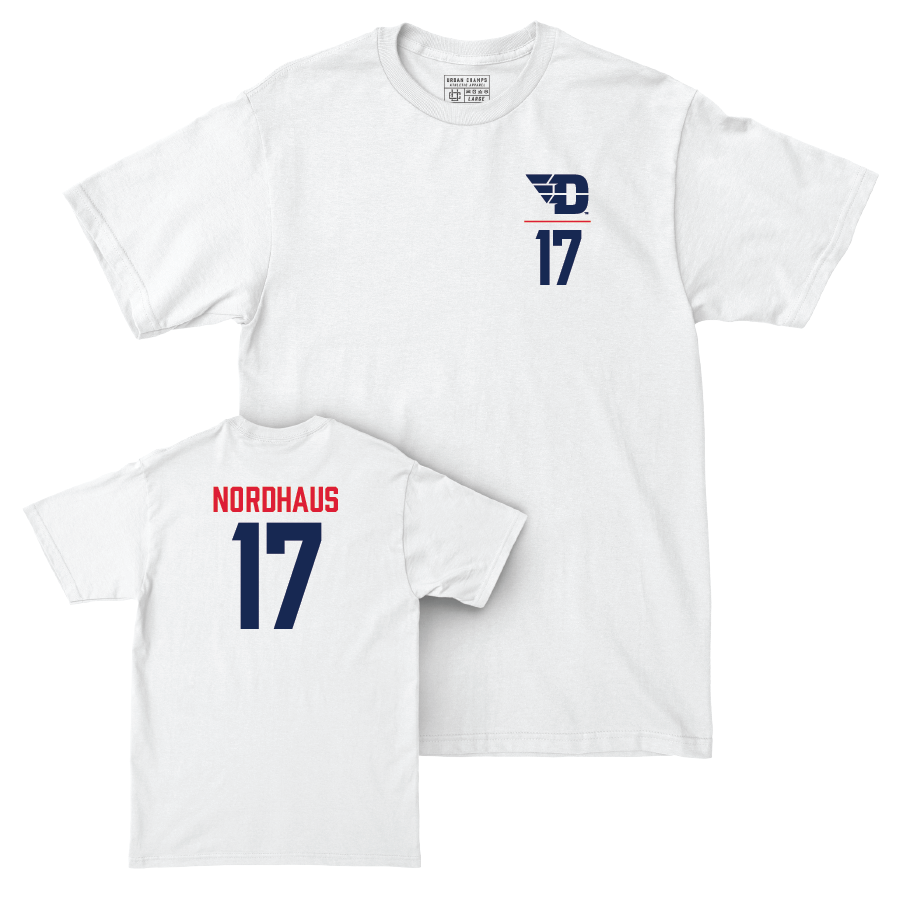 Dayton Football White Logo Comfort Colors Tee - Noah Nordhaus