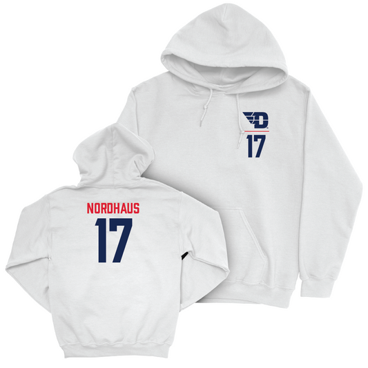 Dayton Football White Logo Hoodie - Noah Nordhaus