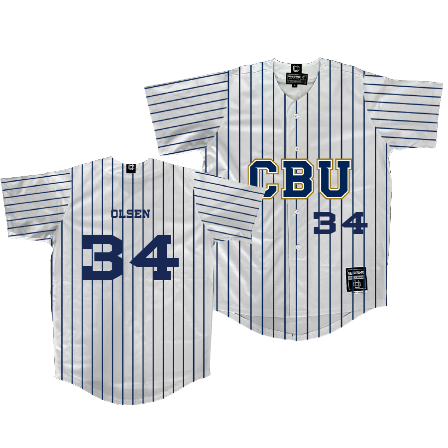 CBU Baseball White Jersey   - Carson Olsen