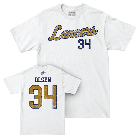 CBU Baseball White Script Comfort Colors Tee   - Carson Olsen