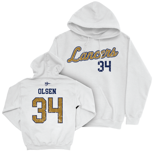 CBU Baseball White Script Hoodie   - Carson Olsen