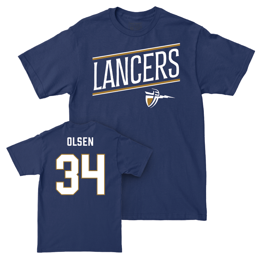 CBU Baseball Navy Slant Tee   - Carson Olsen