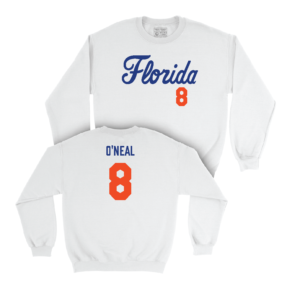 Florida Women's Basketball White Script Crew  - Me'Arah O'Neal