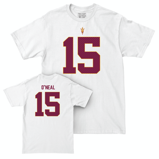 Arizona State Football White Blitz Comfort Colors Tee  - Elijah O’Neal