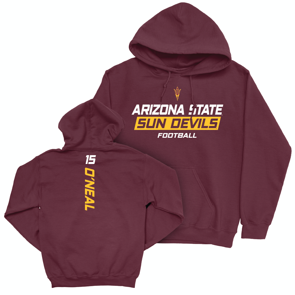 Arizona State Football Maroon Rush Hoodie  - Elijah O’Neal