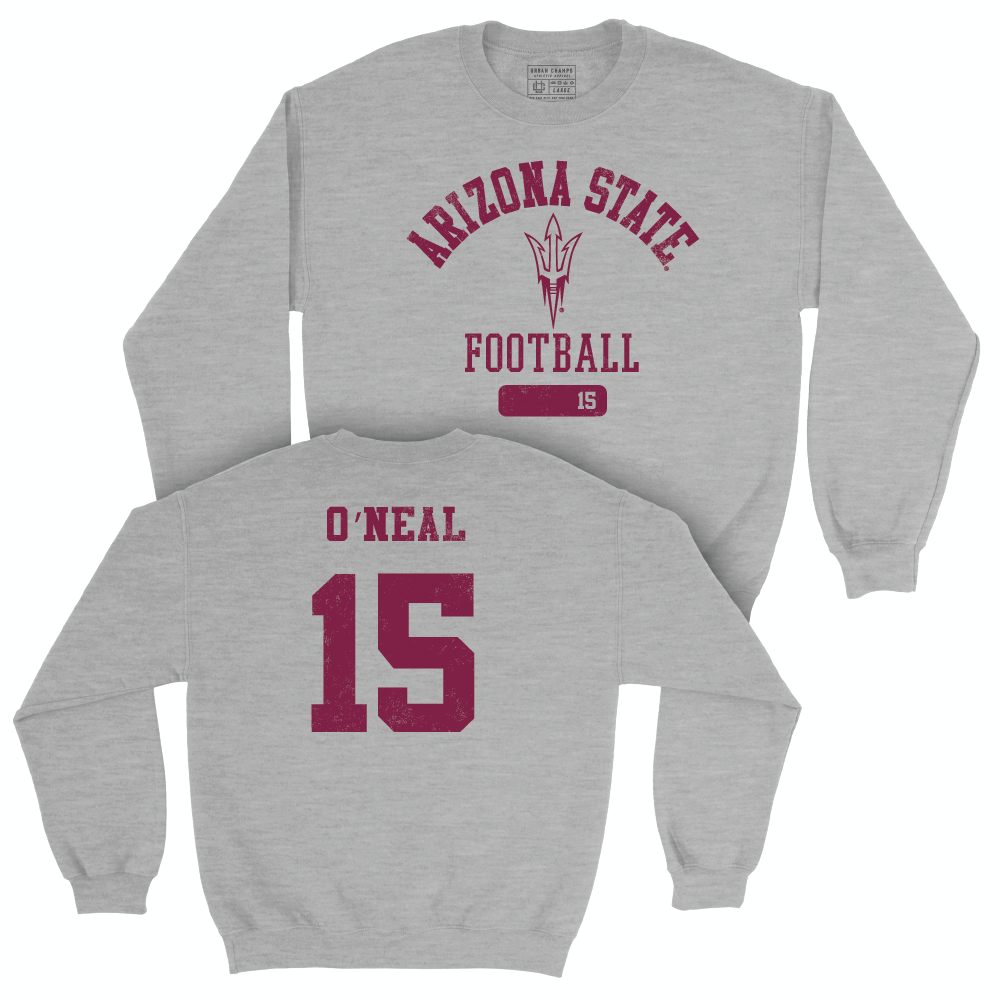 Arizona State Football Sport Grey Varsity Crew  - Elijah O’Neal