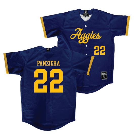 UC Davis Softball Navy Jersey - Marley Panziera | #22