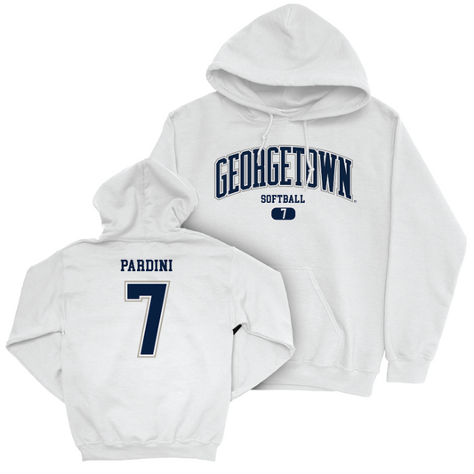 Georgetown Softball White Arch Hoodie   - Hollie Pardini