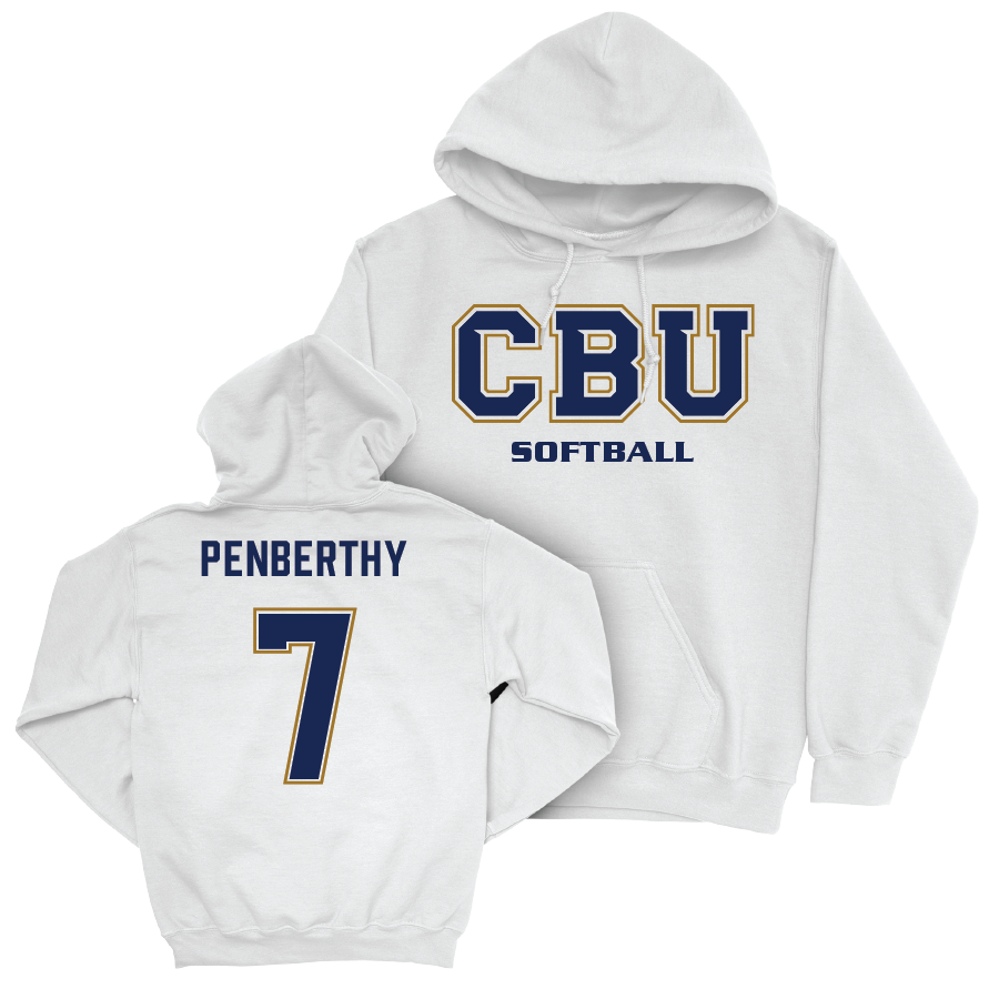 CBU Softball White Classic Hoodie   - Kate Penberthy