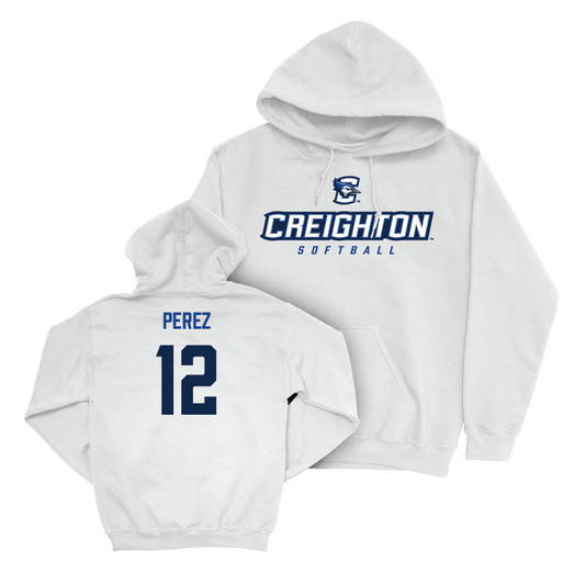 Creighton Softball White Athletic Hoodie  - Erika Perez