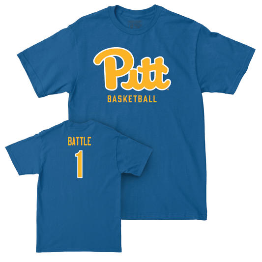 Pitt Women's Basketball Blue Script Tee - Aaryn Battle Small