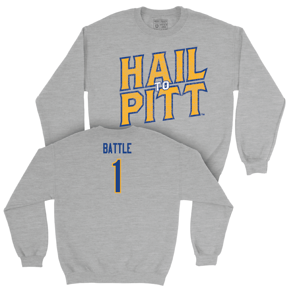 Pitt Women's Basketball Sport Grey H2P Crew - Aaryn Battle Small