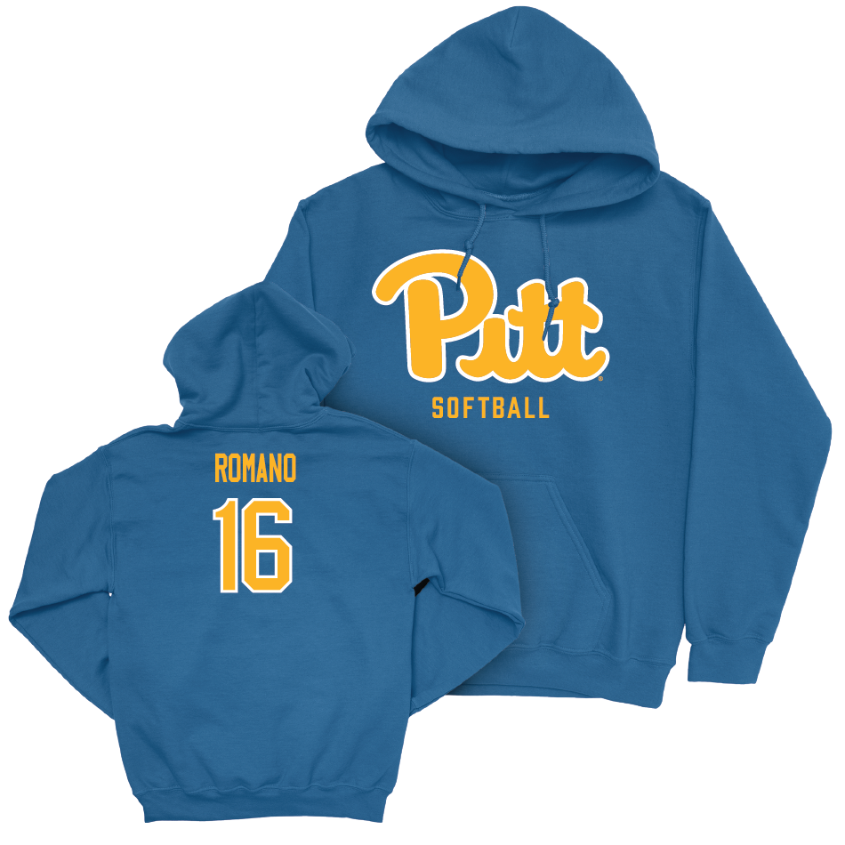 Pitt Softball Blue Script Hoodie - Adriana Romano Small