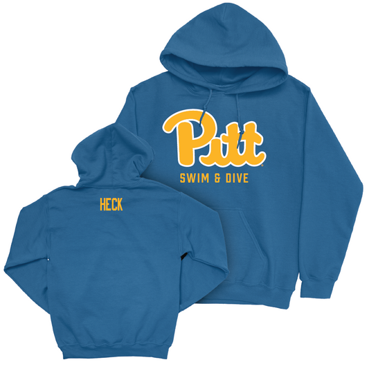 Pitt Men's Swim & Dive Blue Script Hoodie - Andrew Heck Small