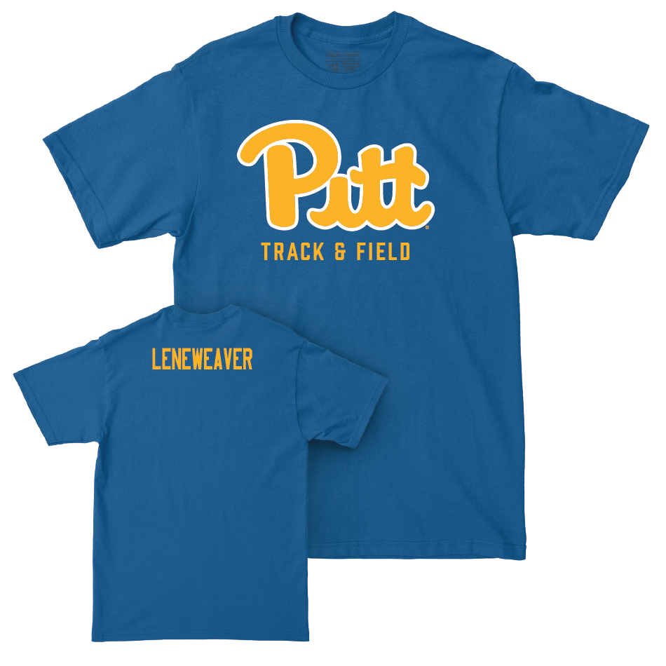 Pitt Women's Track & Field Blue Script Tee - Aubrey Leneweaver Small