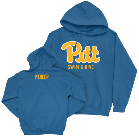 Pitt Men's Swim & Dive Blue Script Hoodie - Adam Mahler Small