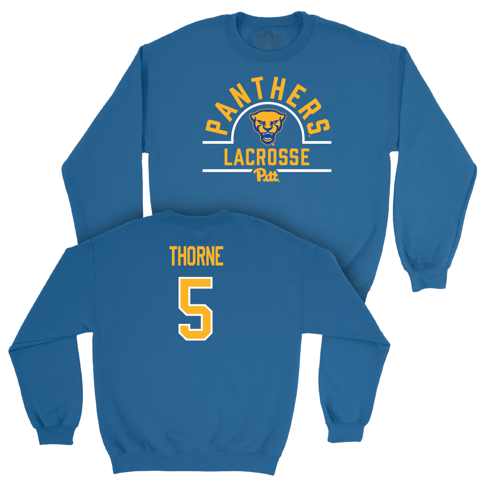 Pitt Women's Lacrosse Blue Arch Crew - Abby Thorne Small