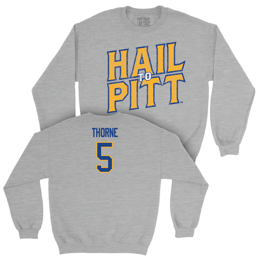 Pitt Women's Lacrosse Sport Grey H2P Crew - Abby Thorne Small