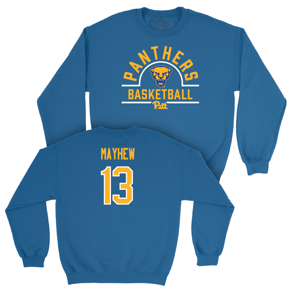 Pitt Men's Basketball Blue Arch Crew - Benjamin Mayhew Small