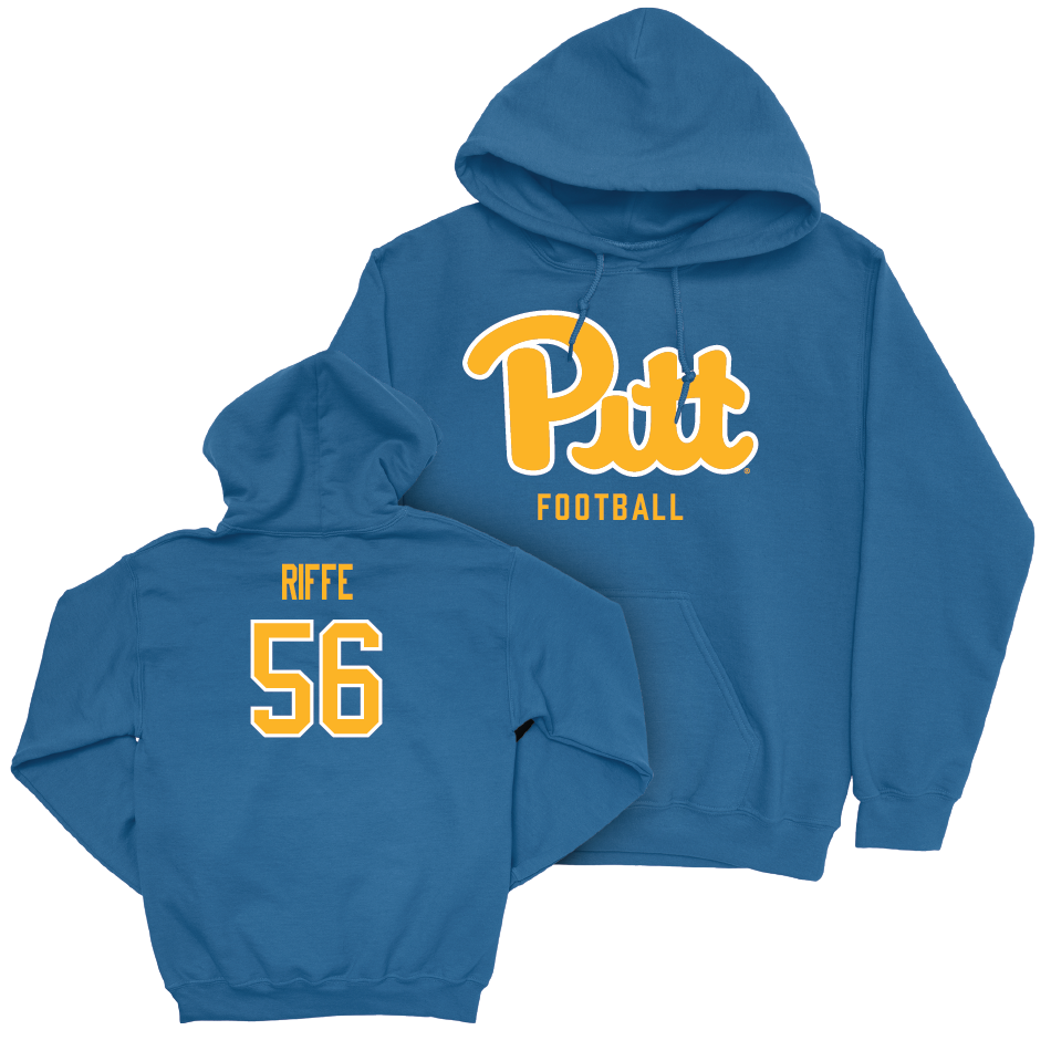 Pitt Football Blue Script Hoodie - Brody Riffe Small