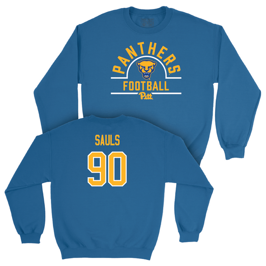 Pitt Football Blue Arch Crew - Ben Sauls Small