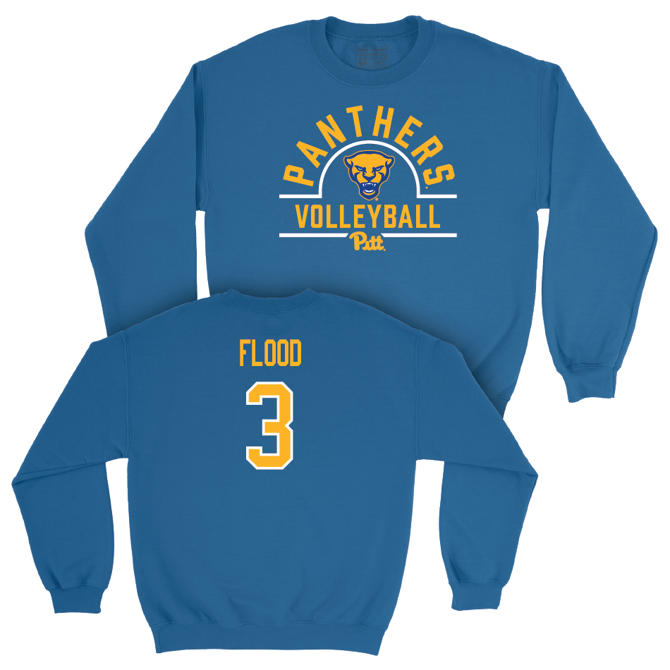 Pitt Women's Volleyball Blue Arch Crew - Cat Flood Small