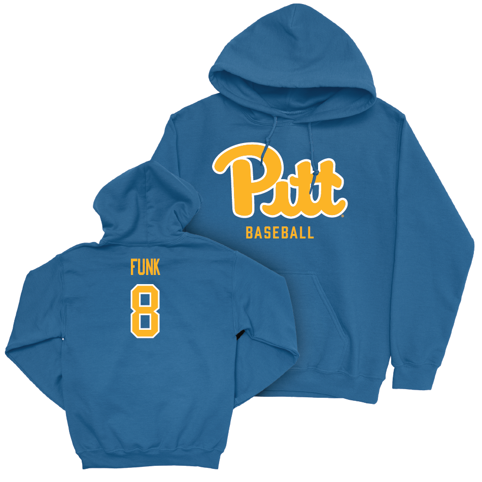 Pitt Baseball Blue Script Hoodie - CJ Funk Small