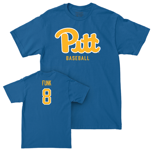 Pitt Baseball Blue Script Tee - CJ Funk Small