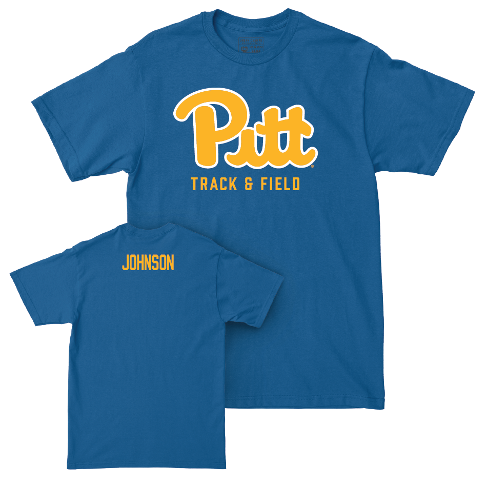 Pitt Women's Track & Field Blue Script Tee - Caleia Johnson Small