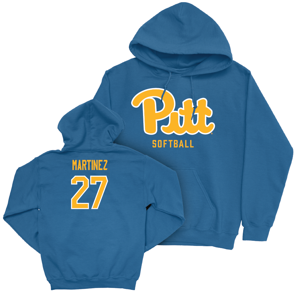 Pitt Softball Blue Script Hoodie - Desirae Martinez Small