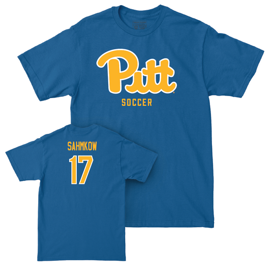 Pitt Men's Soccer Blue Script Tee - Luis Sahmkow Small