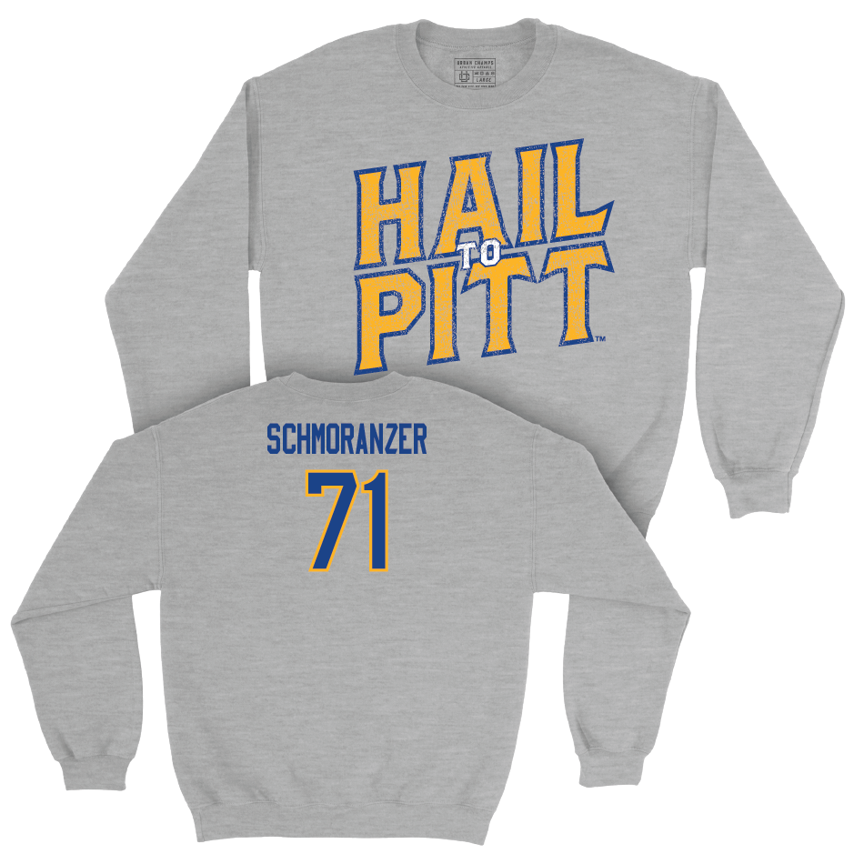 Pitt Football Sport Grey H2P Crew - Moritz Schmoranzer Small