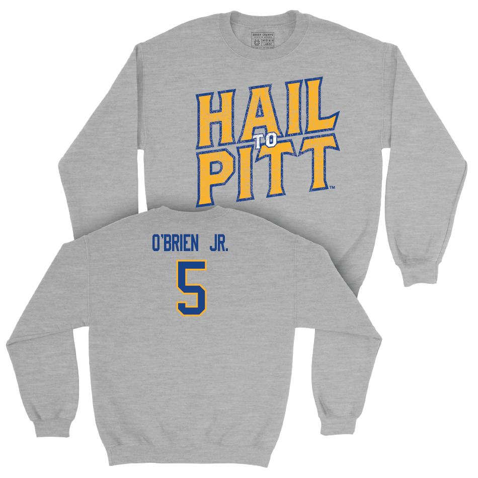 Pitt Football Sport Grey H2P Crew - PJ O’Brien Jr. Small