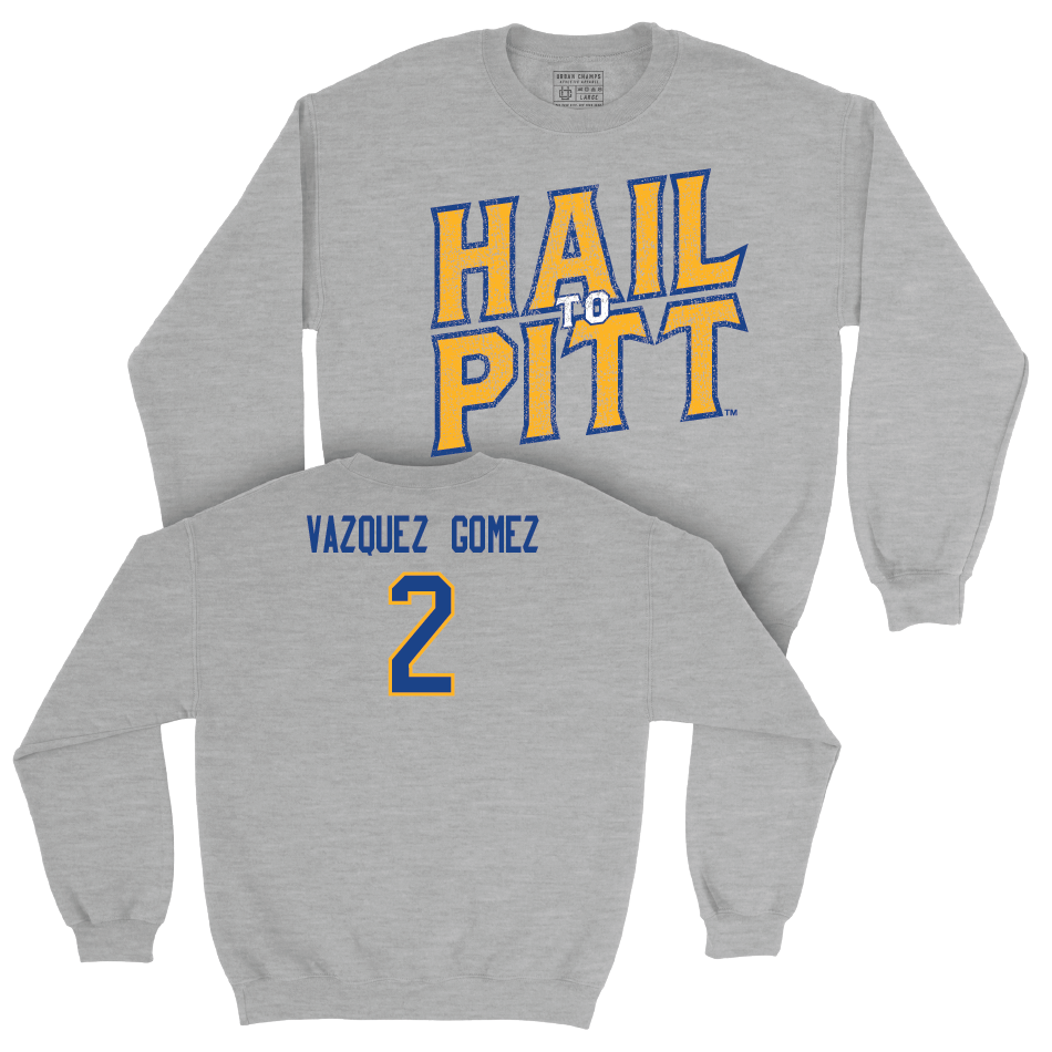 Pitt Women's Volleyball Sport Grey H2P Crew - Valeria Vazquez Gomez Small