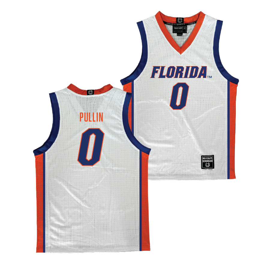 Florida Men's Basketball White Jersey - Zyon Pullin #0