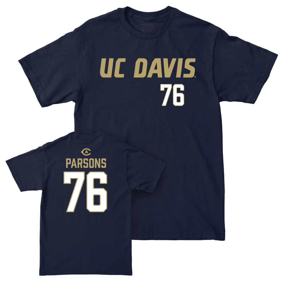 UC Davis Football Navy Sideline Tee - Jake Parsons | #76