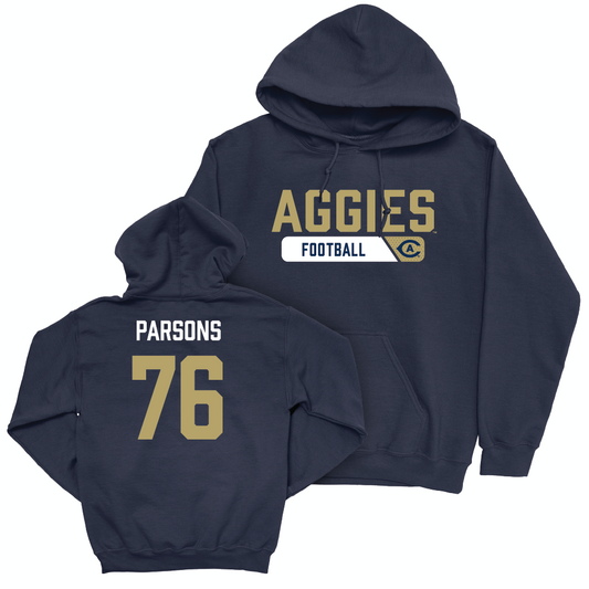 UC Davis Football Navy Staple Hoodie - Jake Parsons | #76