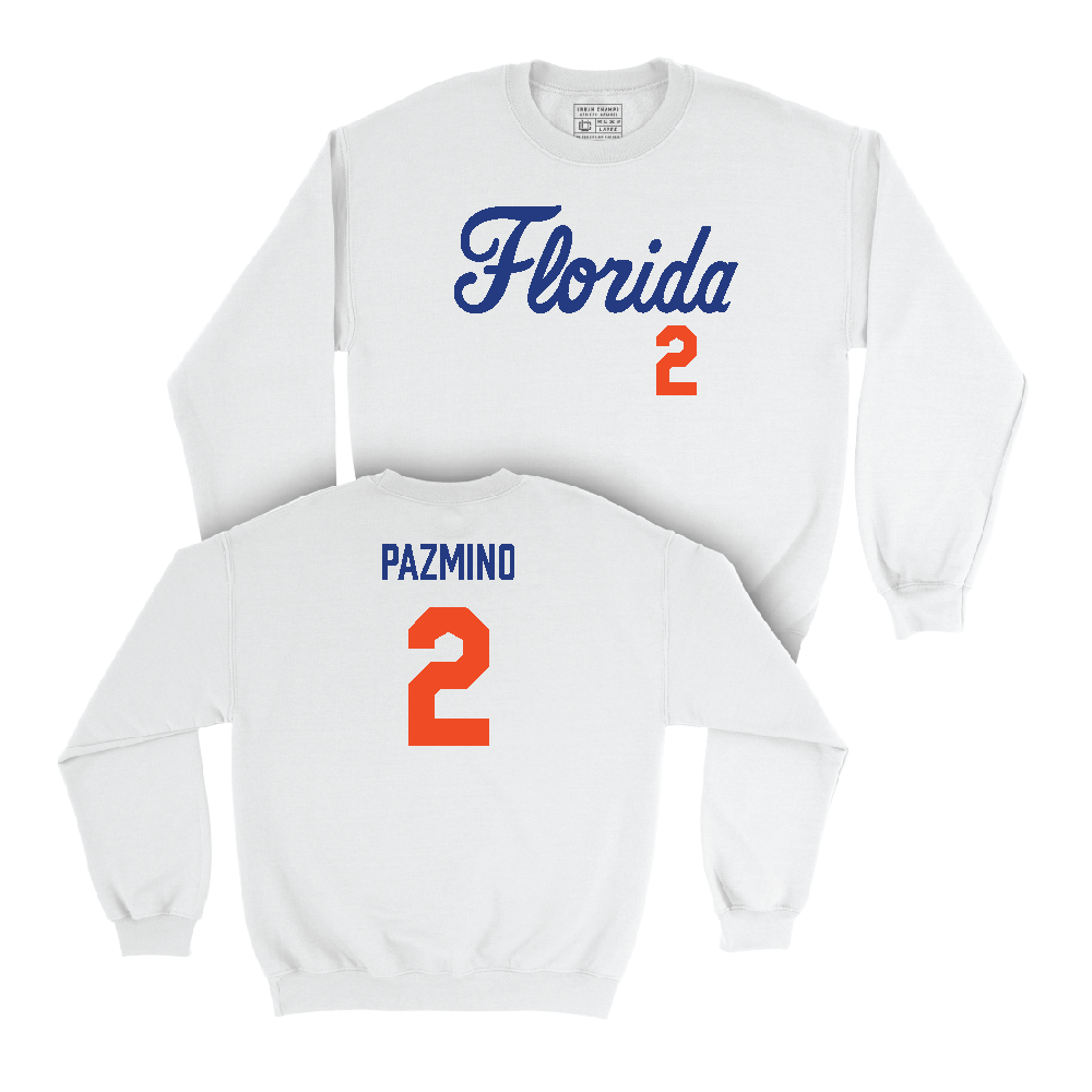 Florida Men's Basketball White Script Crew  - Kevin Pazmino