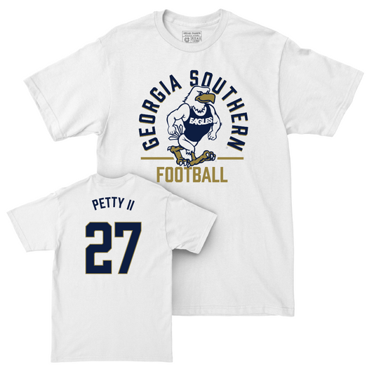 Georgia Southern Football White Classic Comfort Colors Tee   - Corey Petty II