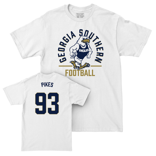 Georgia Southern Football White Classic Comfort Colors Tee   - Troy Pikes