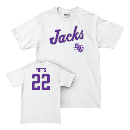 SFA Football White Script Comfort Colors Tee - Xavier Potts