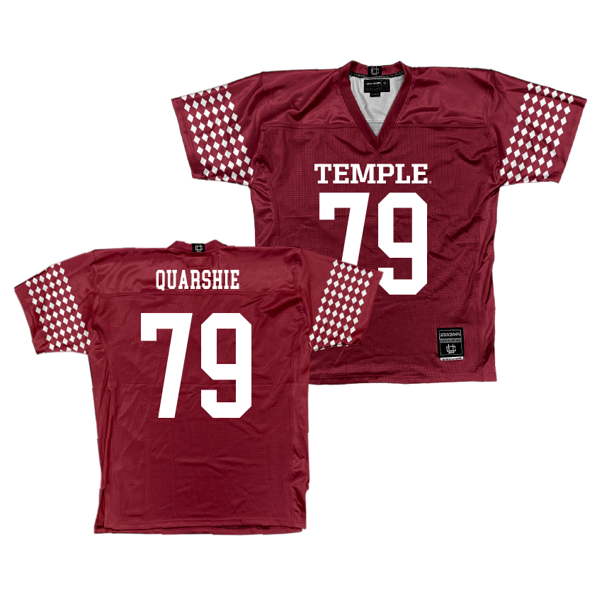 Temple Cherry Football Jersey - Wisdom Quarshie | #79