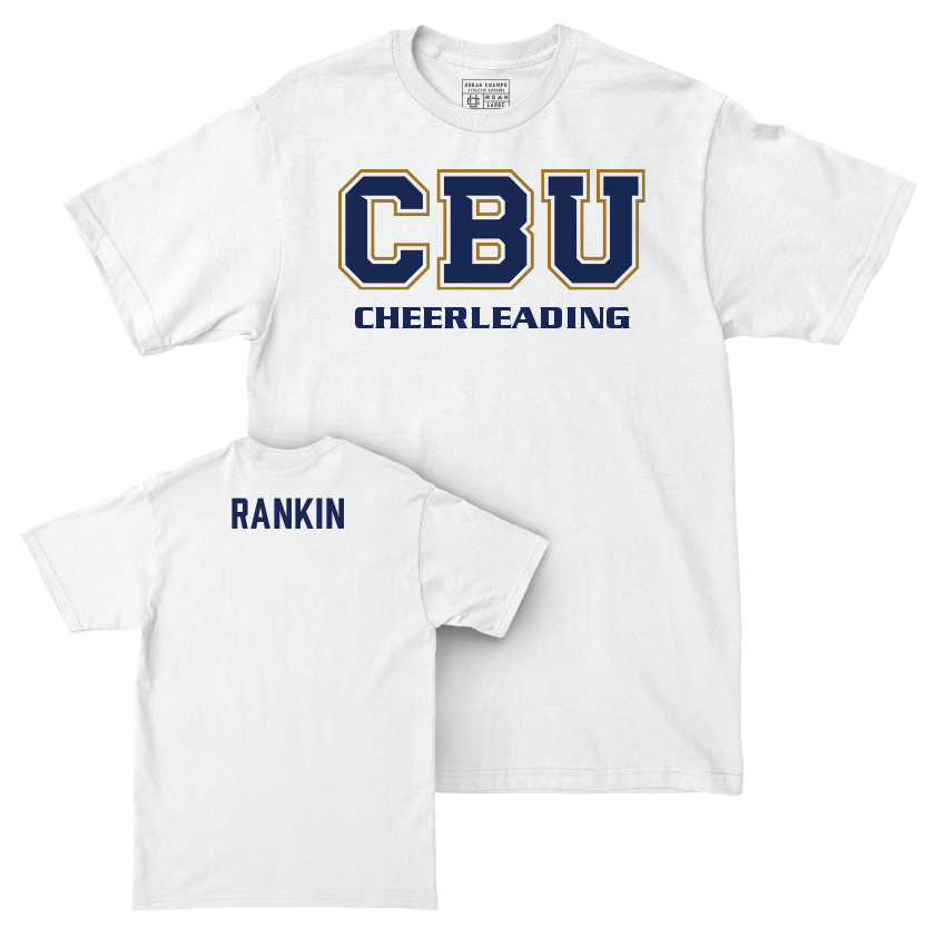 CBU Women's Cheerleading White Comfort Colors Classic Tee    - Bailee Rankin