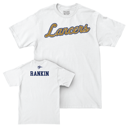 CBU Women's Cheerleading White Script Comfort Colors Tee    - Bailee Rankin